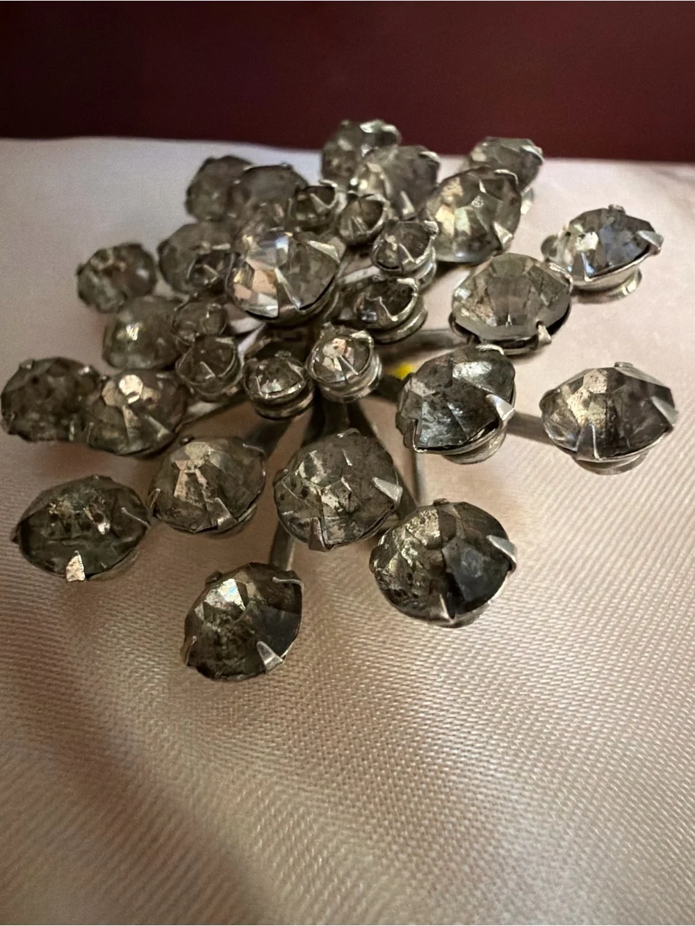 1950s Signed Coro Rhinestone Sputnik Starburst Brooch Pin